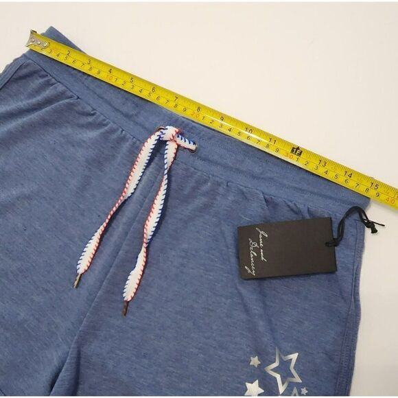 NWT - Jane and Delancey Shorts - M - Blue 4th of July with Silver Stars - Picture 4 of 6